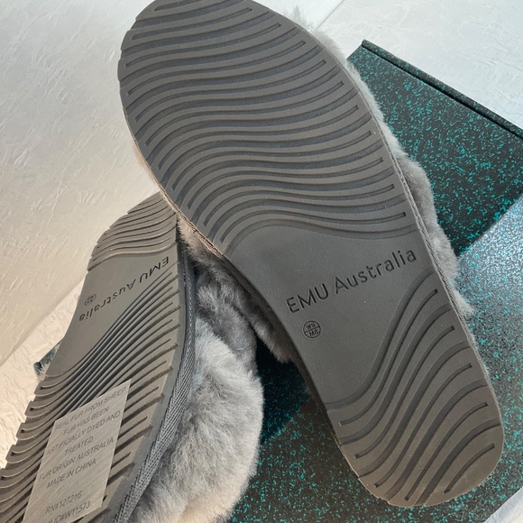 EMU Australia Mayberry Natural Sheepskin Slipper in Charcoal Sz 9 (fits … - Picture 9 of 16